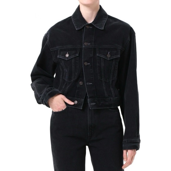 AGOLDE
Black Shrunken Charli Denim Jacket Classic Jean Jacket - Picture 1 of 11
